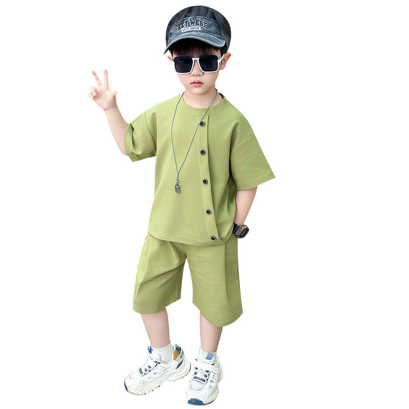Children's Short-sleeved Summer Clothes Handsome Two-piece Fashion Children's Suit