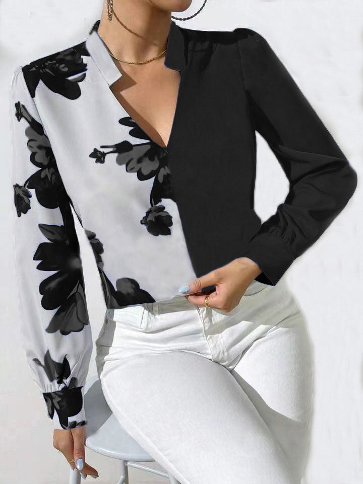 Glamorous Women's Printing Long Sleeve Shirt Coats