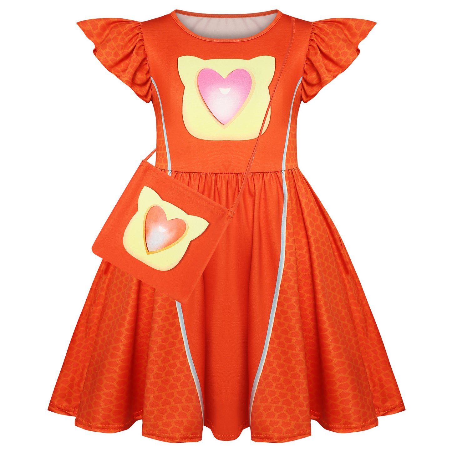 Children's Super Cat Flying Sleeves A- Line Children's Dress