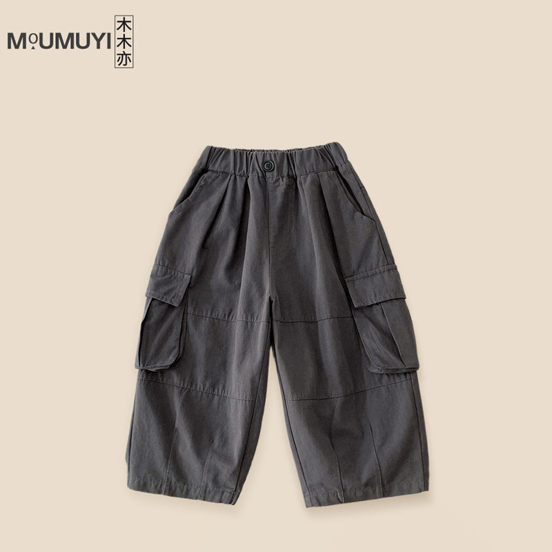 Children's Korean Clothing Spring Handsome Overalls Casual Cotton Children's Pants