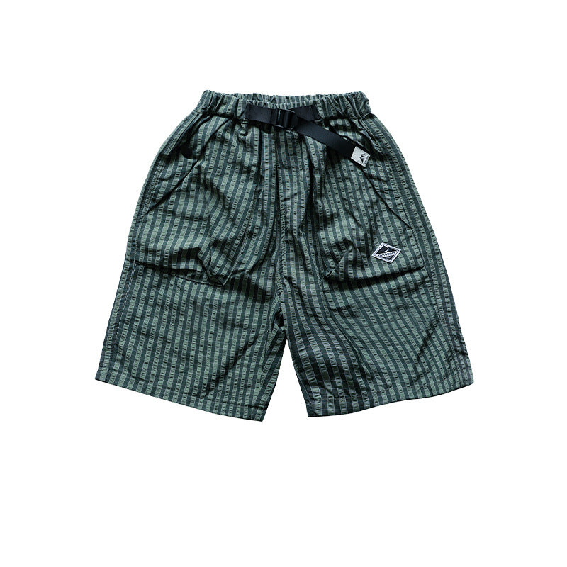 Children's Lightweight Shorts Summer Older Boys Bubble Plaid Loose Breathable Children's Pants