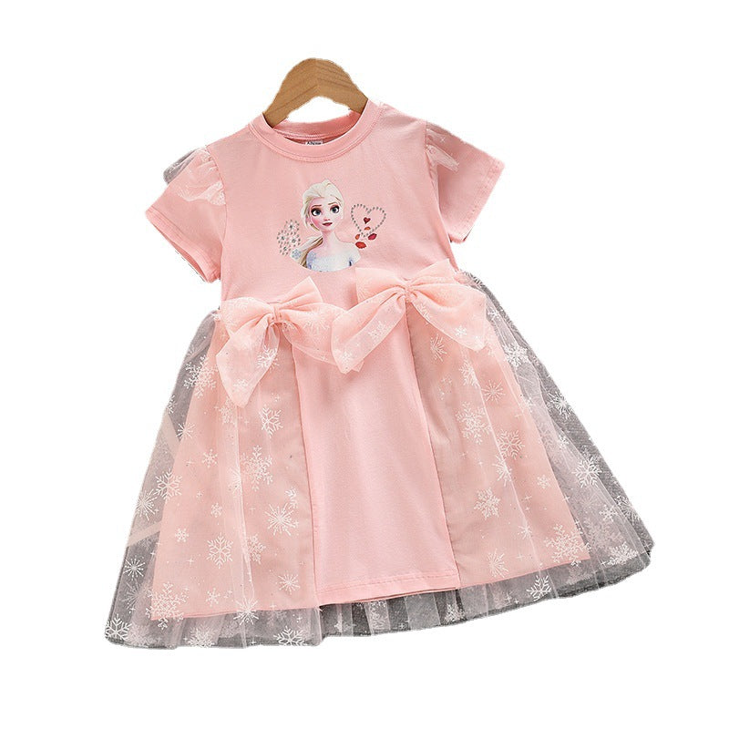 Frozen Princess Elsa Summer Style Western Children's Dress