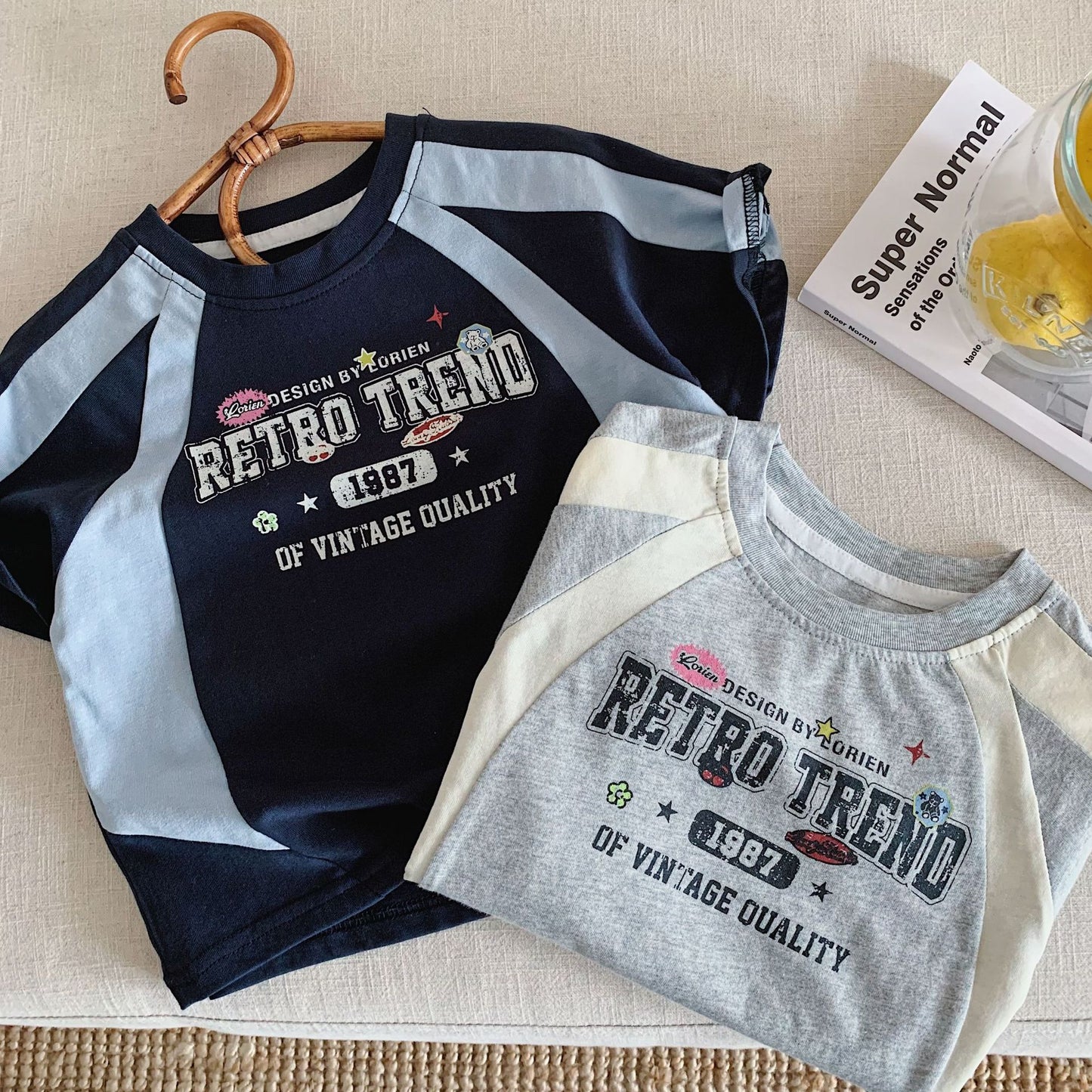 Children's Short-sleeved Summer Stitching Sports Pullover Class Children's T-shirt