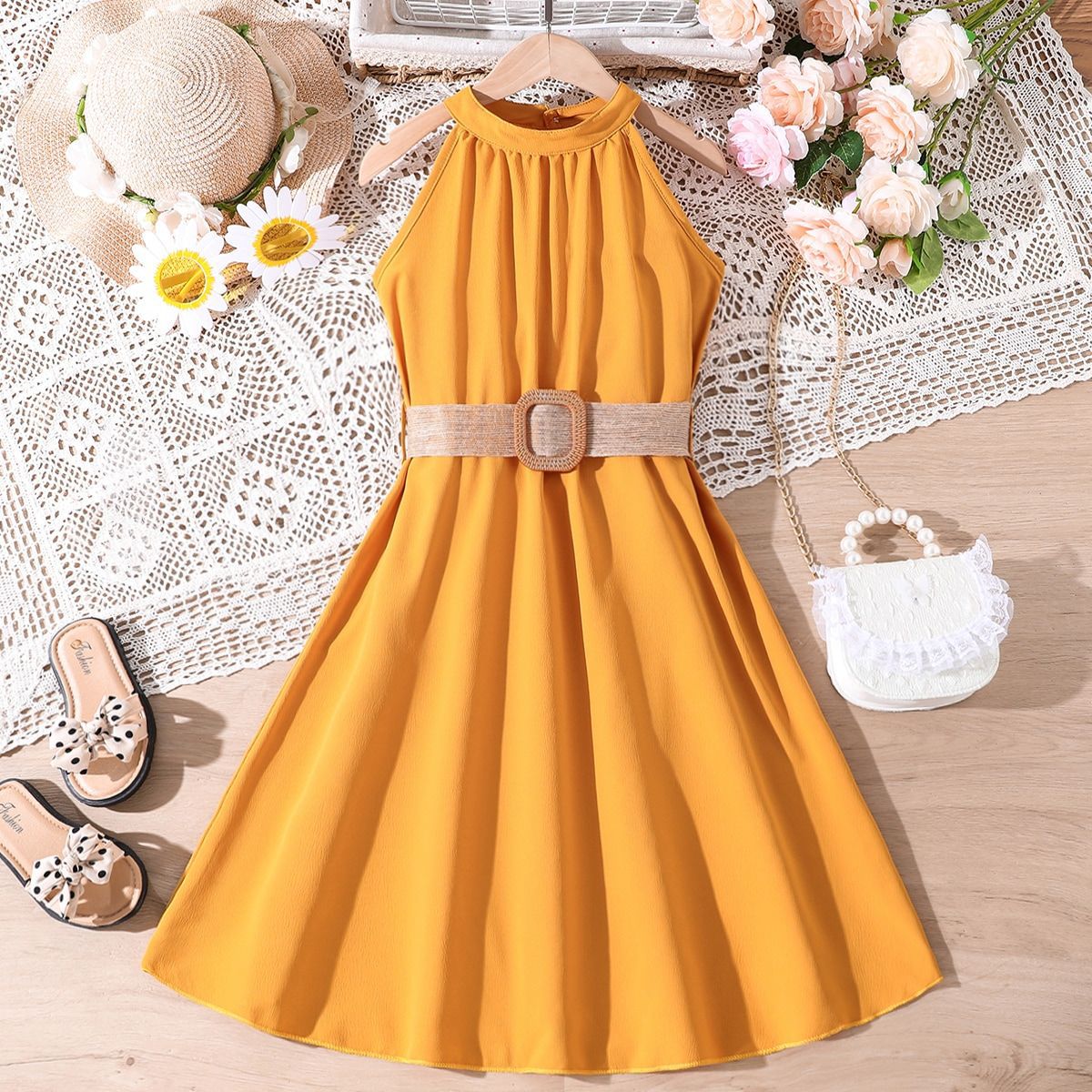 Children's Halter Sleeveless Princess Summer A- Line Children's Dress