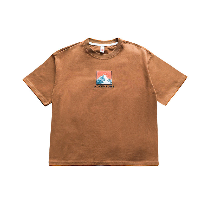Men's & Children's Outdoor Clothing Short-sleeved Summer Middle Big Round Neck Children's T-shirt