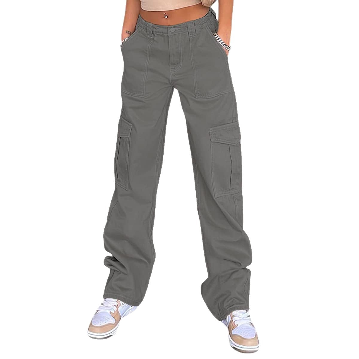 Women's Stylish Trousers High Waist Slimming Loose Khaki Women's Jeans