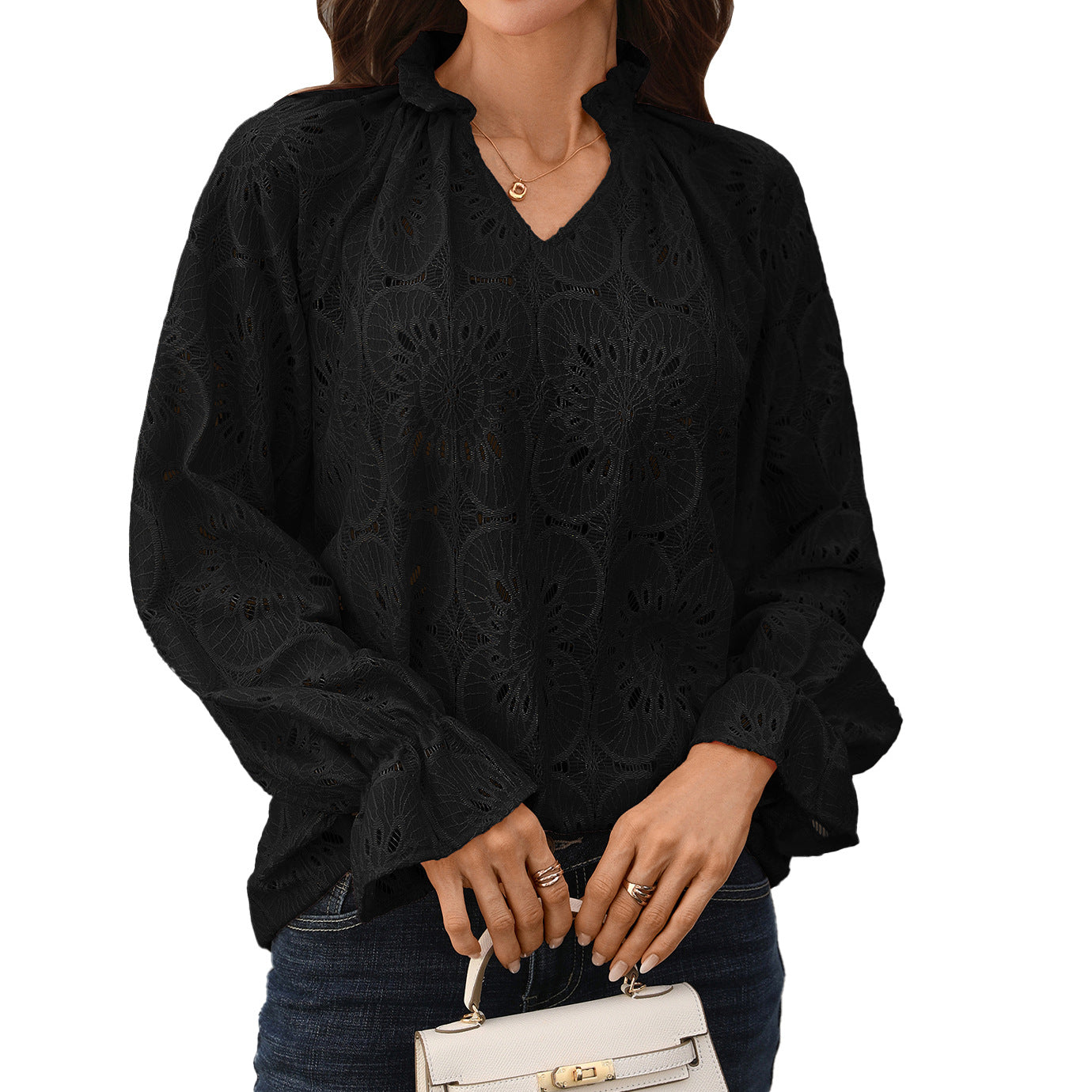Women's Solid Color Loose Casual Long Sleeves Tops
