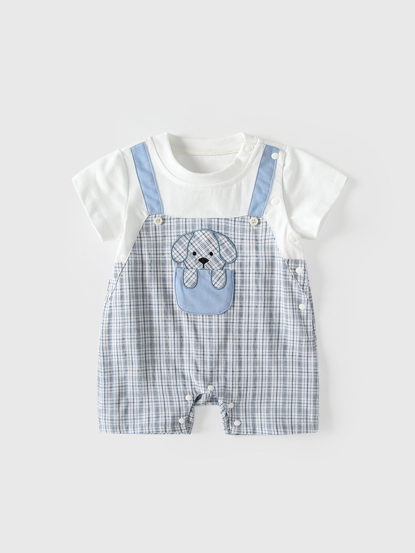 For Babies Thin Summer Clothing Born Boy Short-sleeved Rompers Handsome Jumpsuit, Climbing Suit