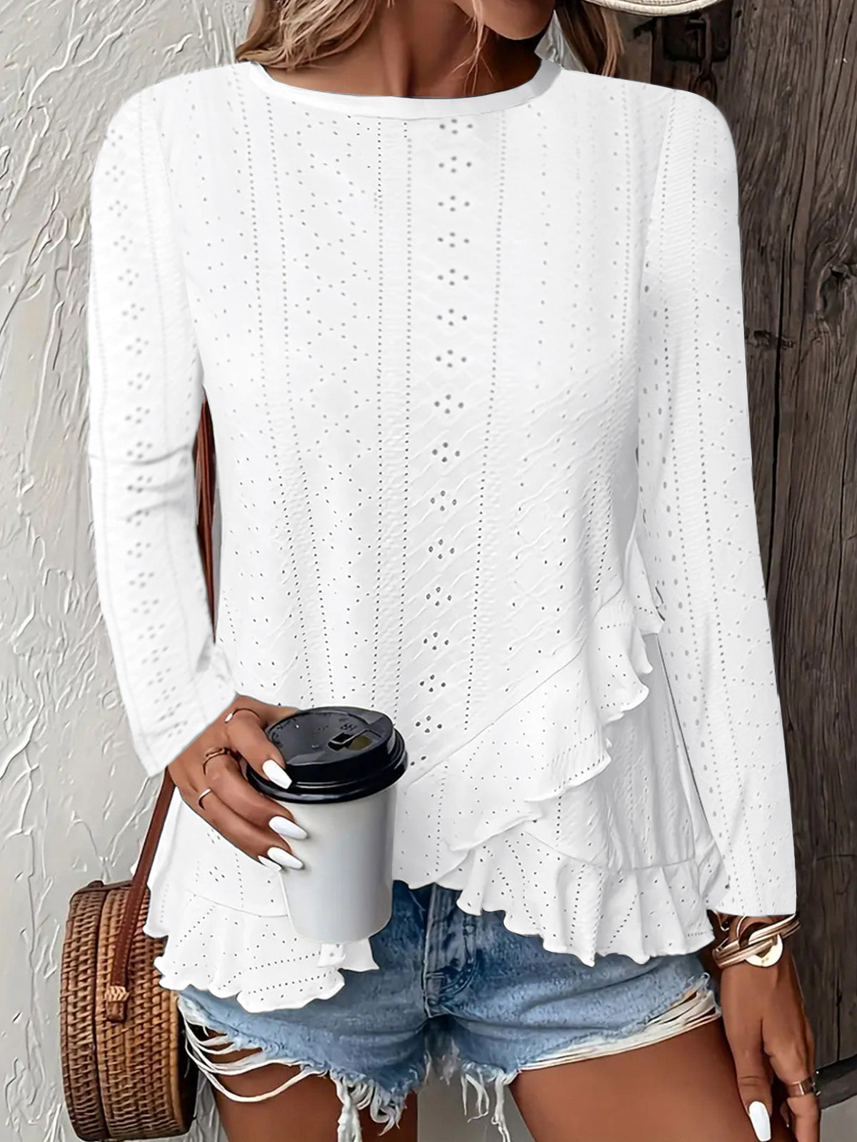 Women's Fashion Casual Solid Color Long Sleeve Women's T-shirt