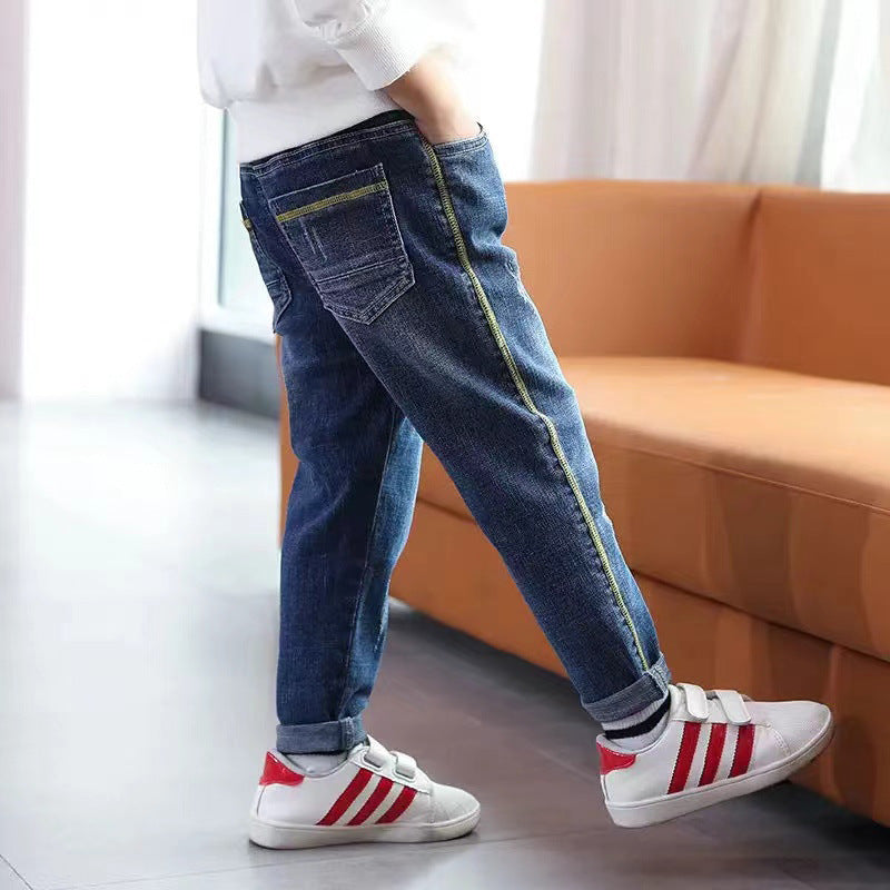 Children's Jeans Trendy Daddy Blue Clothing Crawler Outer Wear Trousers Loose Children's Pants