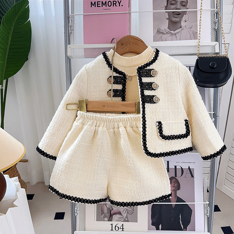 Fashion French Fashionable Jacket Two-piece Pants Children's Suit
