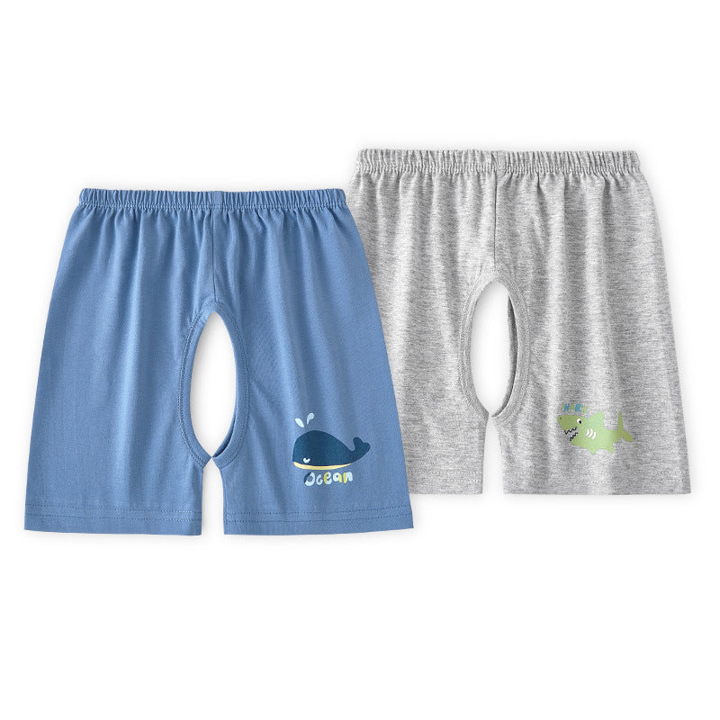 Children's Cotton Thin Summer Shorts Open Fork Children's Pants