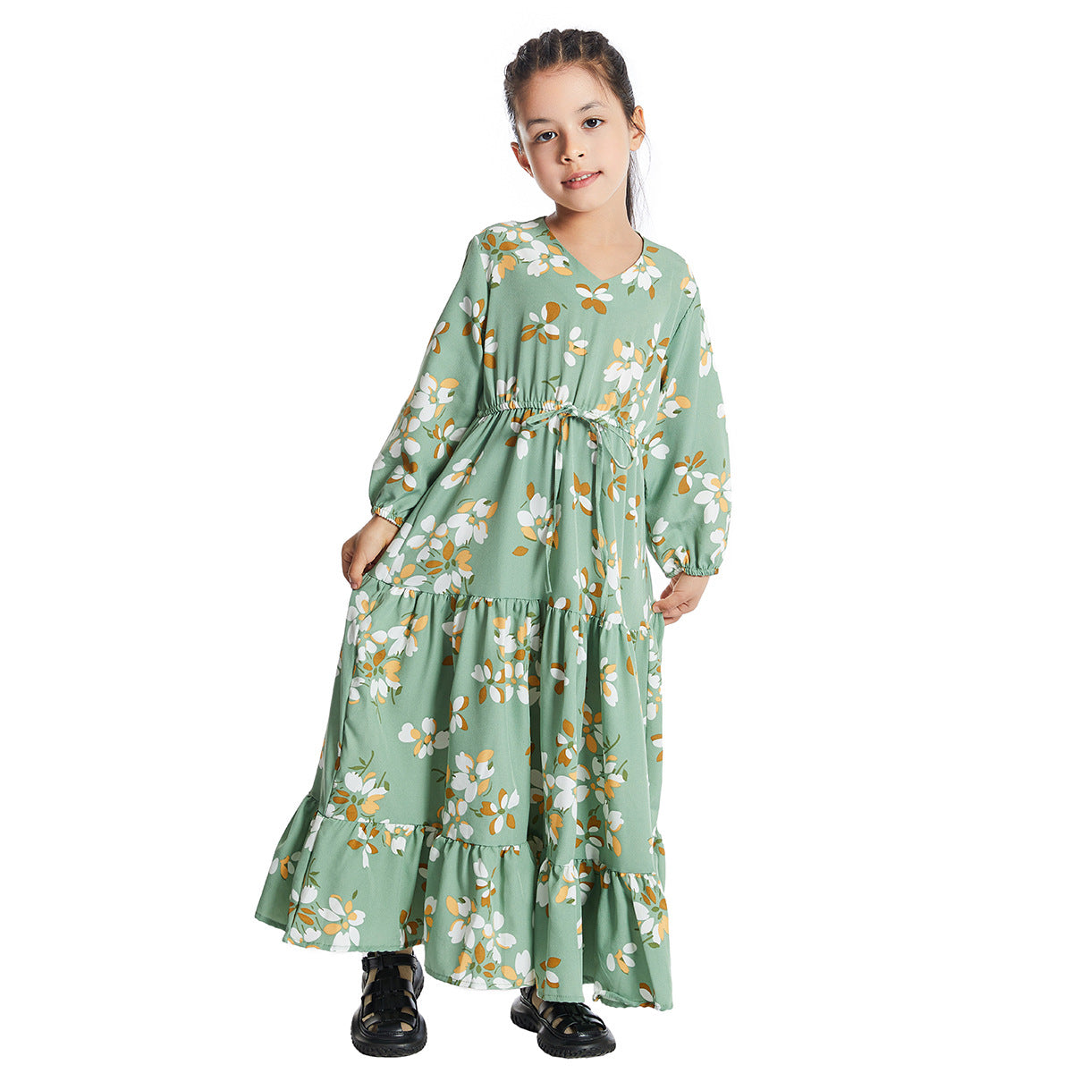 Stylish Popular Fashion Comfortable Elegant Floral Children's Dress