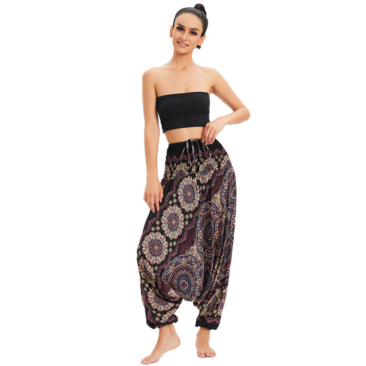 Yoga Clothes Bohemian Big Crotch Ethnic Casual Pants