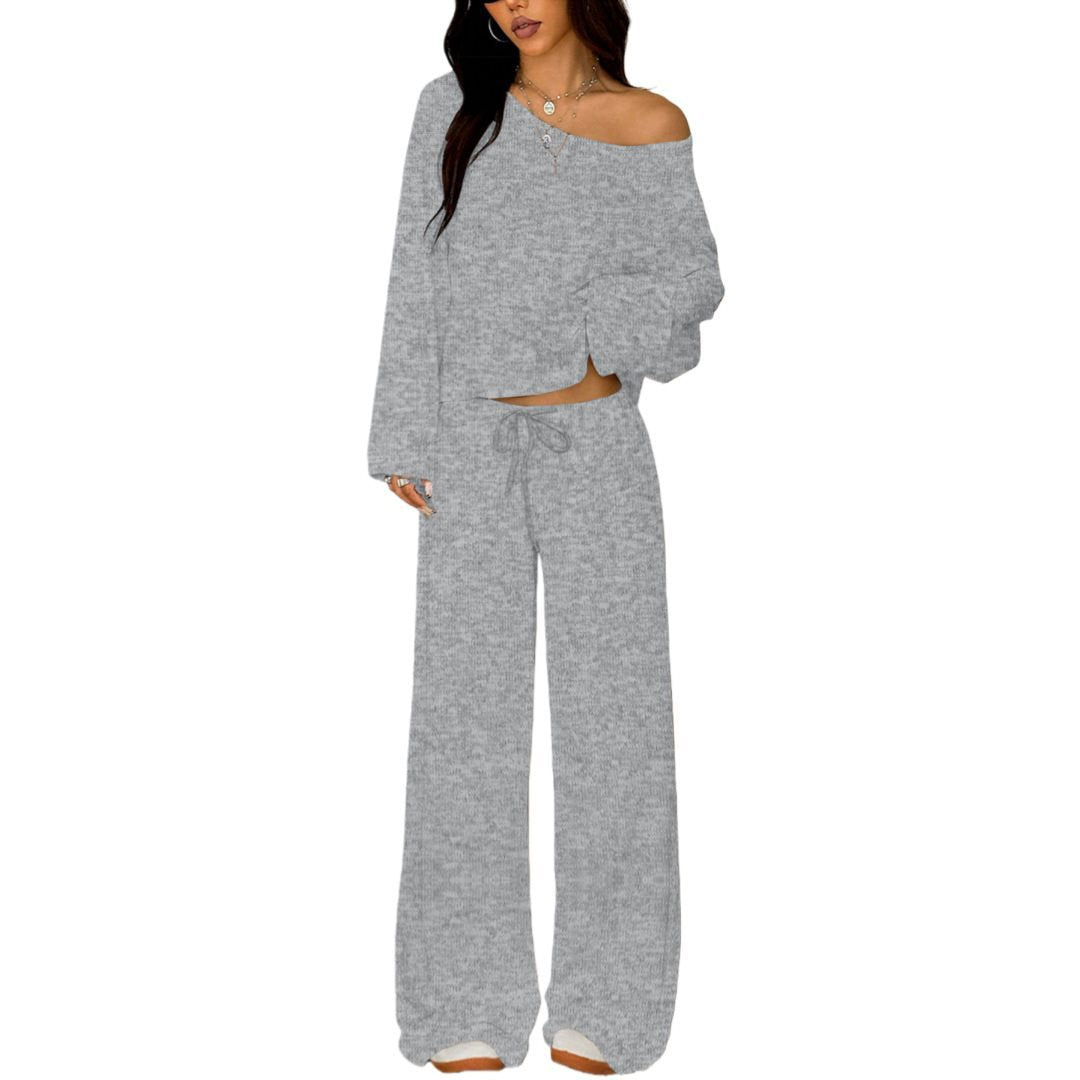 Women's Idle Style Solid Color Long-sleeved Wide Tops