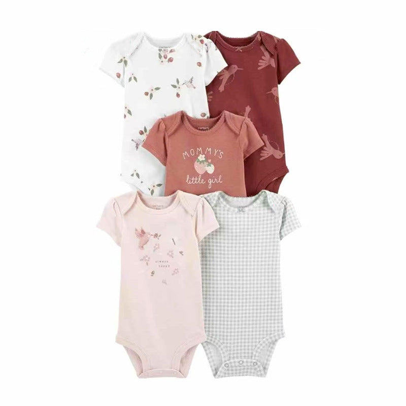 Children's Sleeves For Infants Triangle Rompers Romper Five Pieces Jumpsuit, Climbing Suit