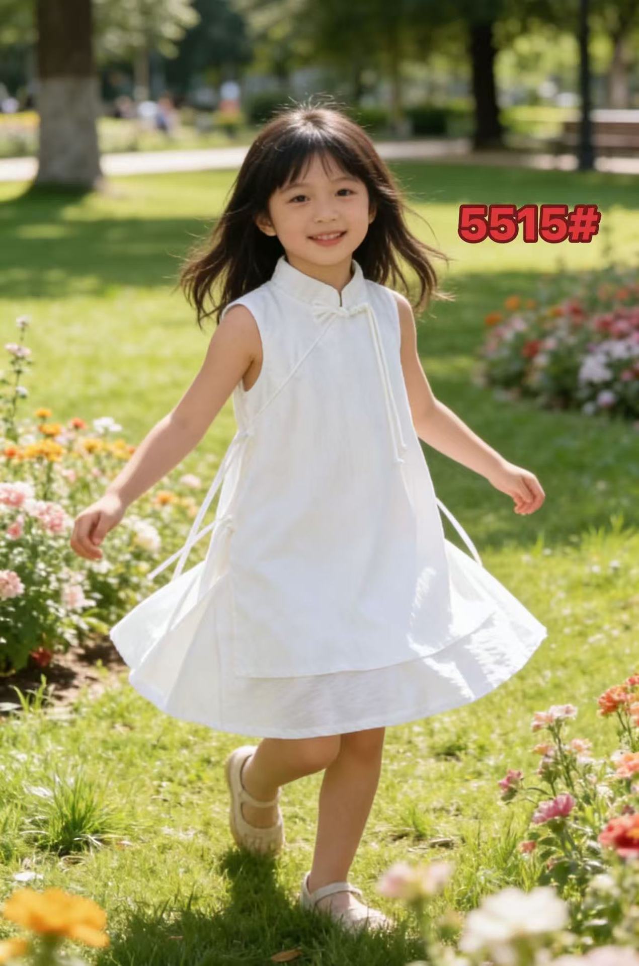 Children's Ethnic Style White Body Strap Braces Children's Dress