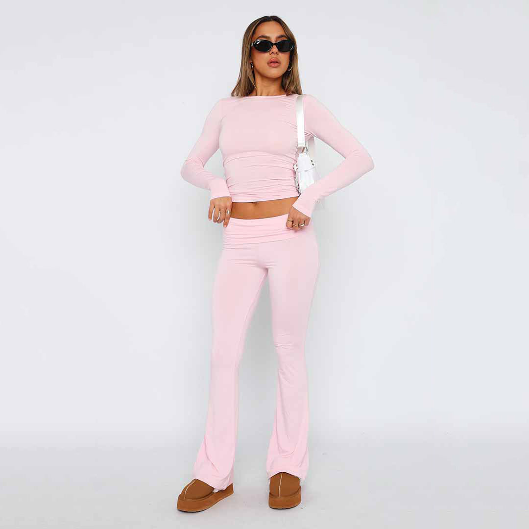 Fashion Pure Color Comfort Slim Slimming Low Waist Casual Pants
