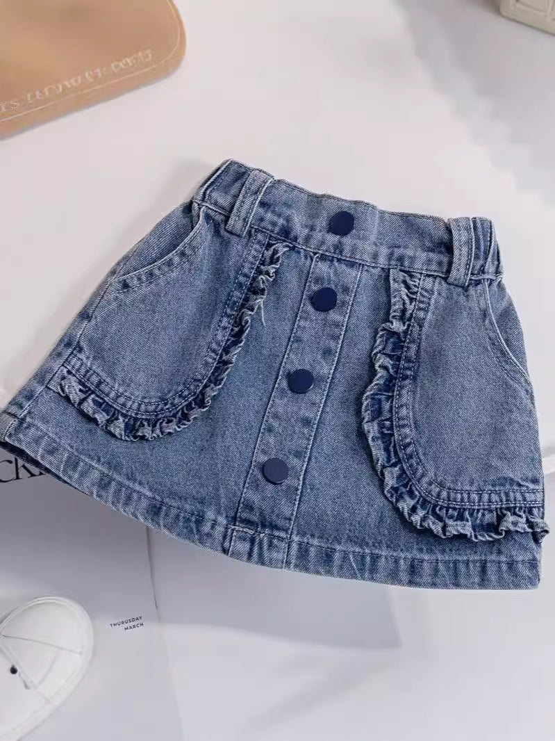 Children's Clothing Denim Skirt Korean Versatile Short Children's Pants