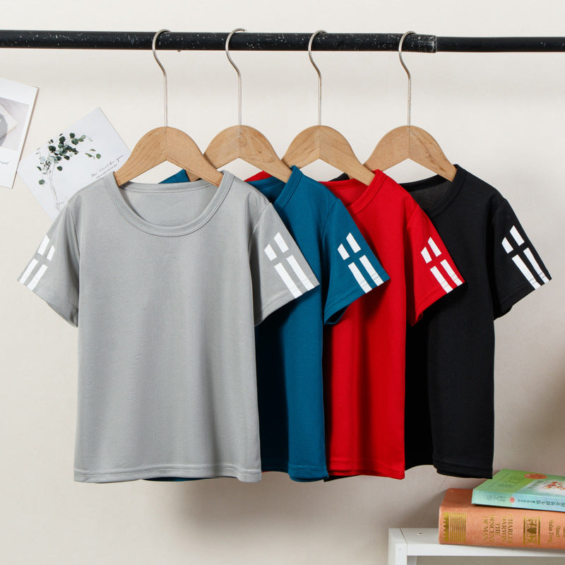 Short-sleeved T-shirt Set Medium Small Boys Leisure Loose Children's Suit