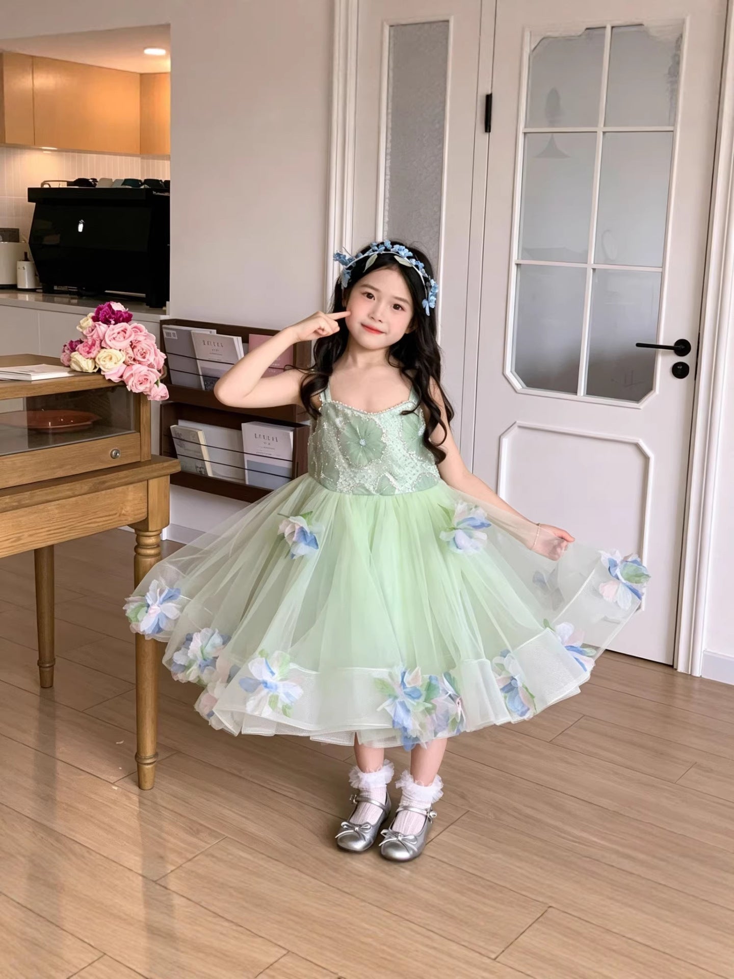 Mori Cute Birthday Flower Princess Host Children's Dress