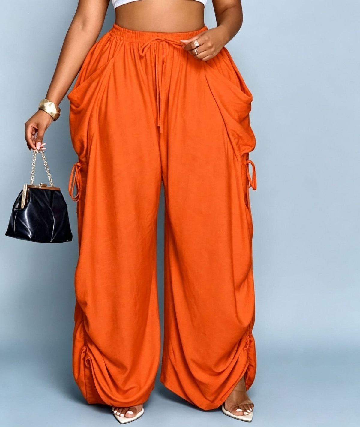 Women's Autumn High Waist Harem Cotton Linen Micro Elastic Casual Pants