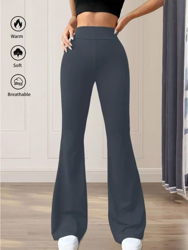 Women's Flared Trousers High Waist Loose Draggle-tail Casual Pants