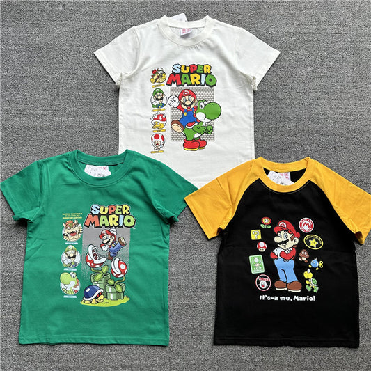 Children's Cartoon Mario Series Summer Short Sleeve Children's T-shirt