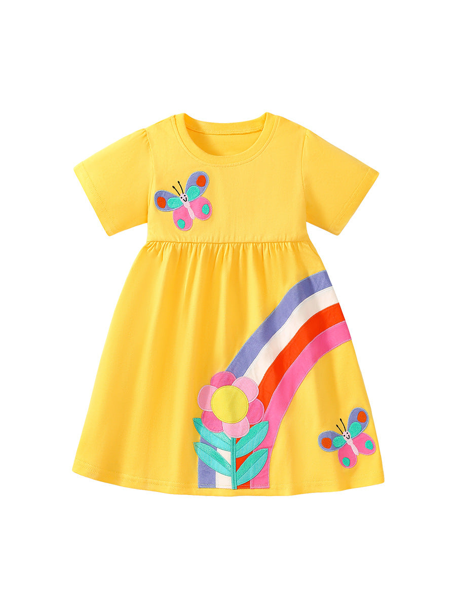 Children's Summer Pastoral Style Princess Cotton Short-sleeved Children's Dress