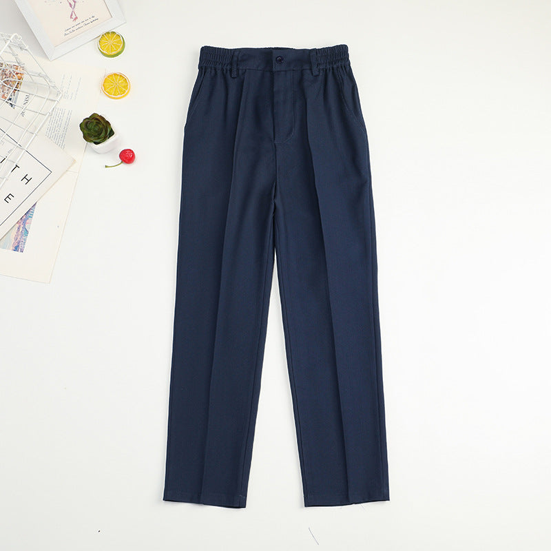 Children's Spring Primary School Uniform Navy Blue Children's Pants
