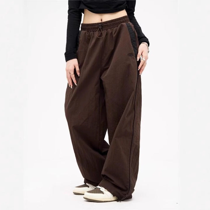 Sports Cool Street Elastic High Waist Loose Wide Casual Pants