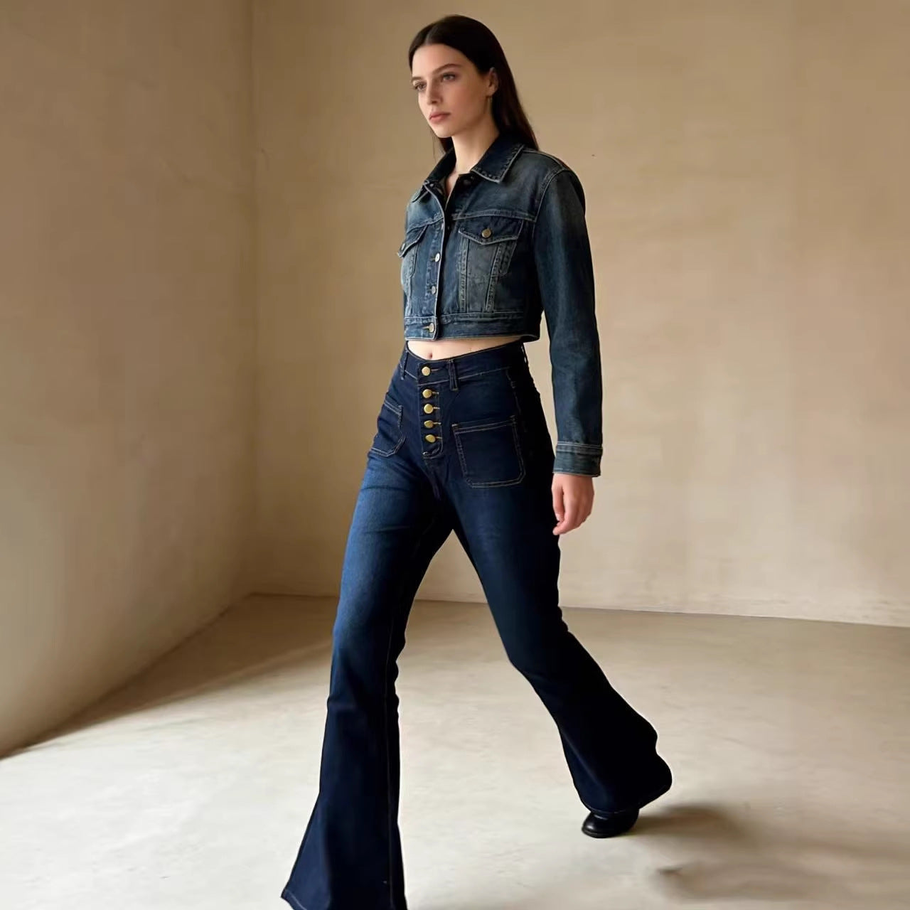 Women's Retro Casual Slimming Stretch Trousers Jeans