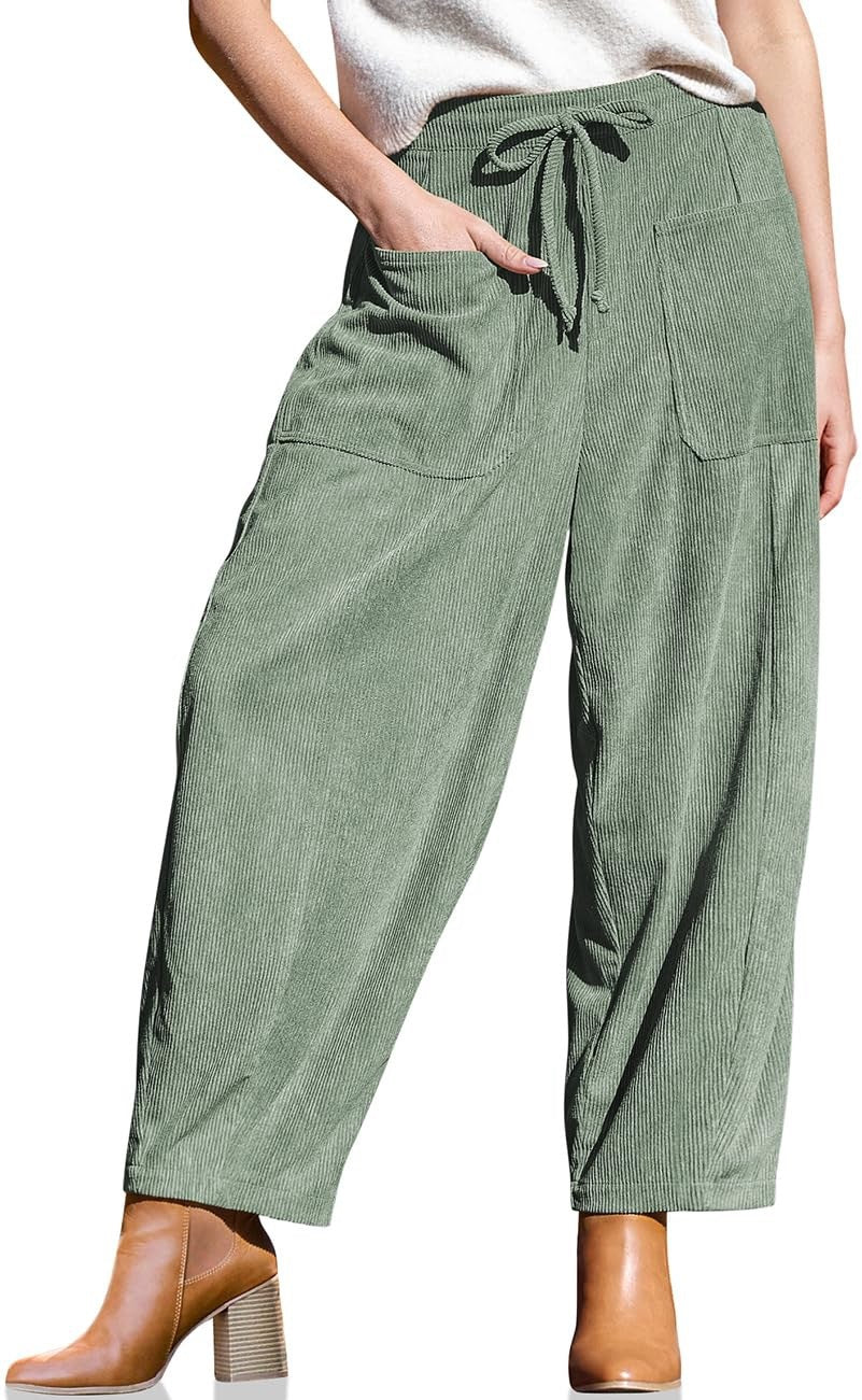 Women's Corduroy Harem Loose Wide Leg Leisure Clothing