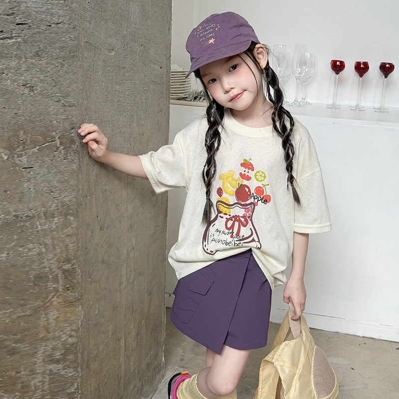 Children's Style Half Sleeve Cotton Cool Lightweight Breathable Top Cartoon Children's T-shirt