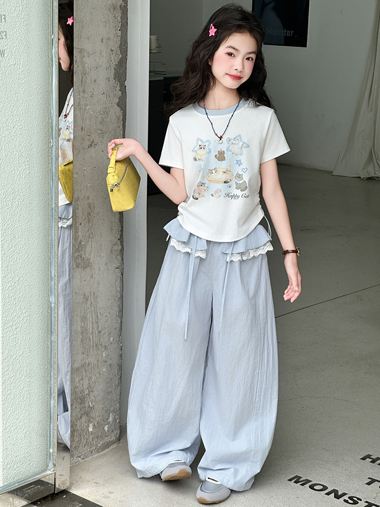 Children's Summer Thin Casual Western Style Lace Anti Mosquito Children's Pants