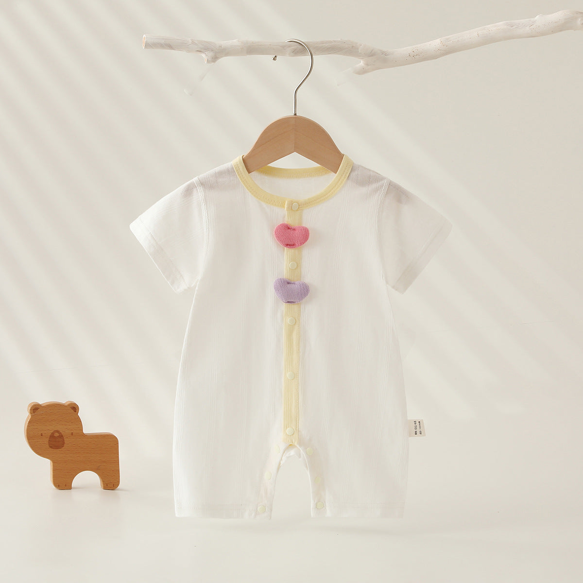 For Babies Summer Thin Short-sleeved Rompers Jumpsuits Pure Jumpsuit, Climbing Suit