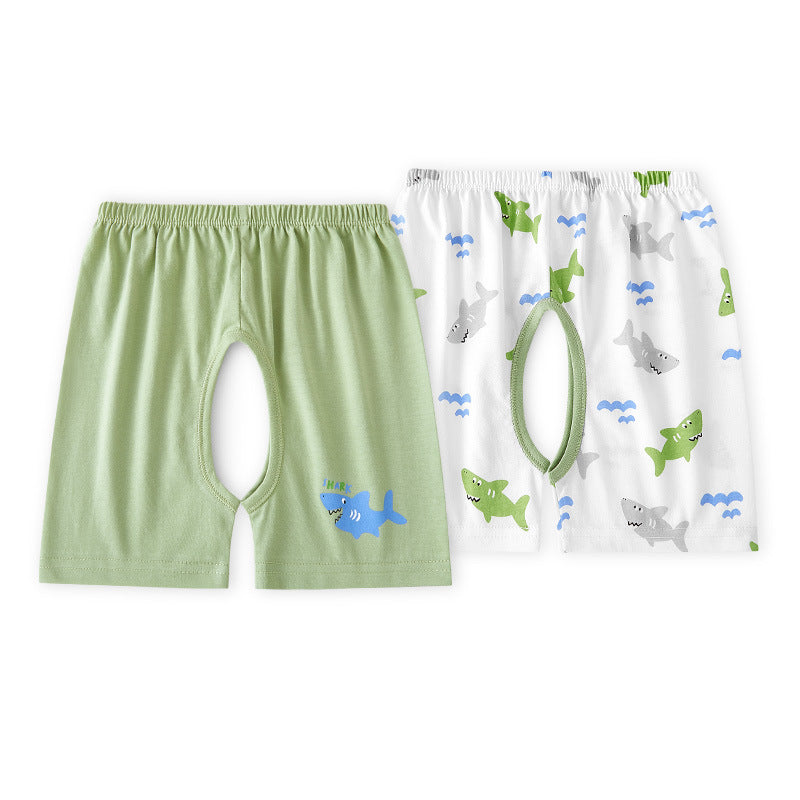 Children's Cotton Thin Summer Shorts Open Fork Children's Pants
