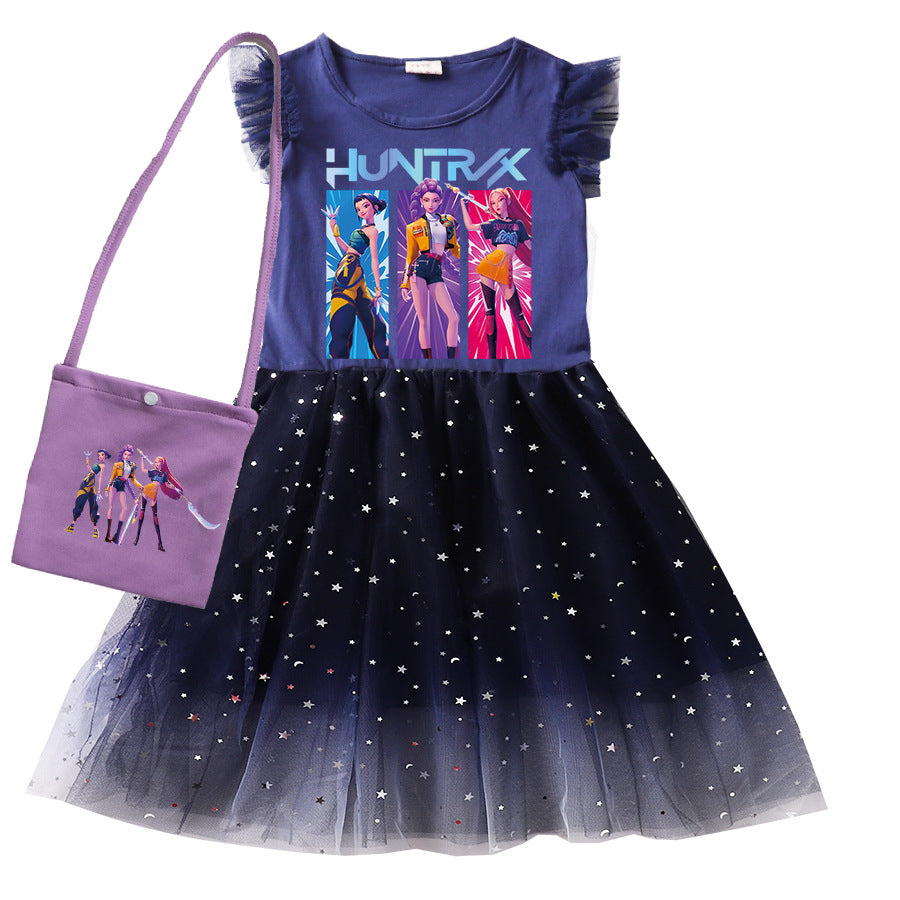 Children's Witch Hunting Group Cartoon Printed Clothing Children's Dress