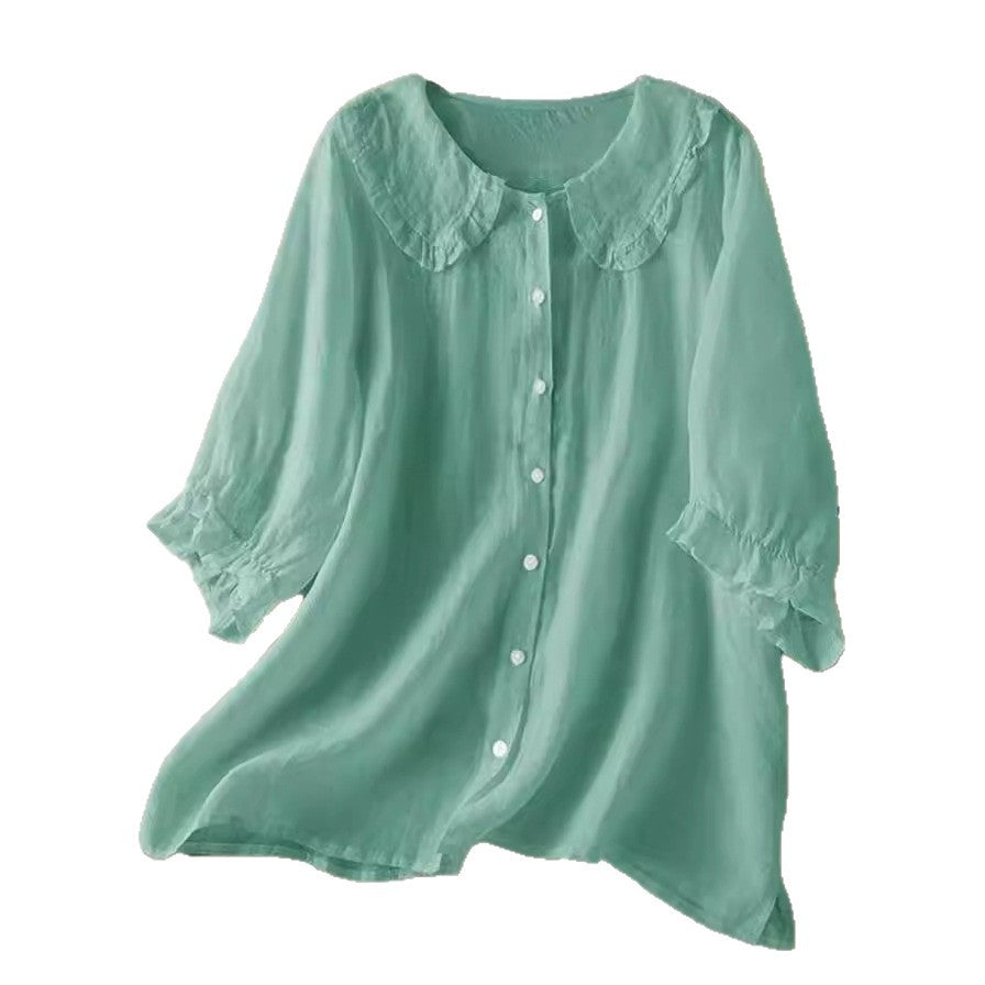 Women's Loose Shirt Design Cotton Linen Summer Clothing