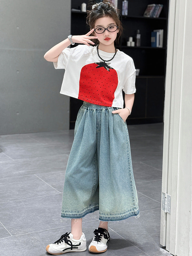 Children's Clothing Big Short Top Pants Two-piece Children's Suit