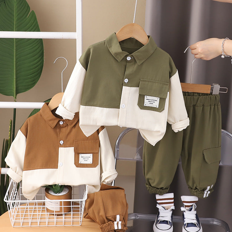 Children's Boy's Shirt Autumn Clothes Fashionable Sports Clothing Handsome Children's Suit