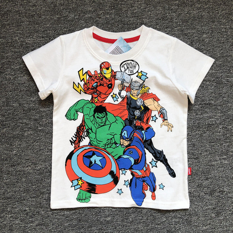 Children's Cartoon Captain Spider Hero Series Boy Children's T-shirt