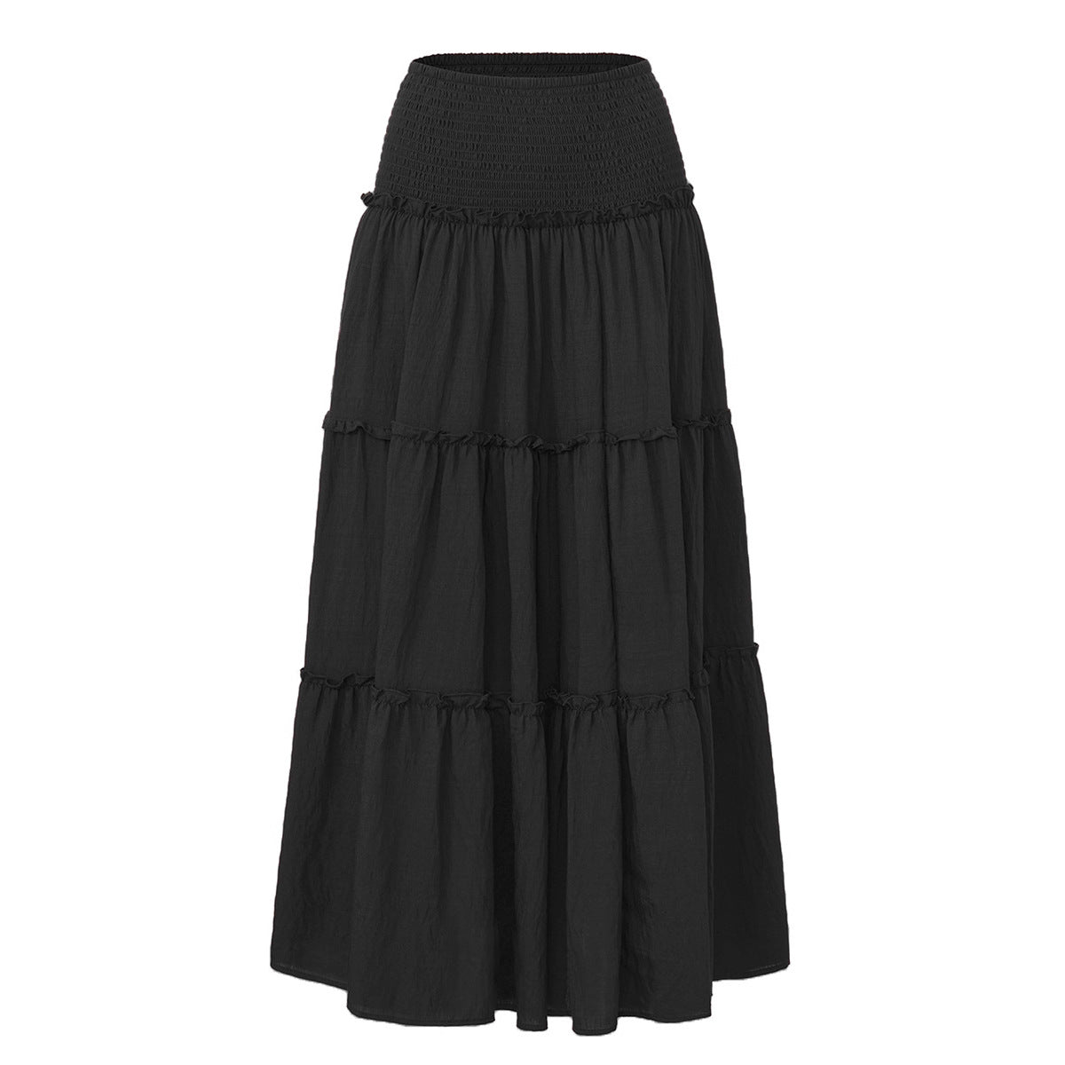 Women's With Lining Wooden Ear Wrinkle Cotton Skirts