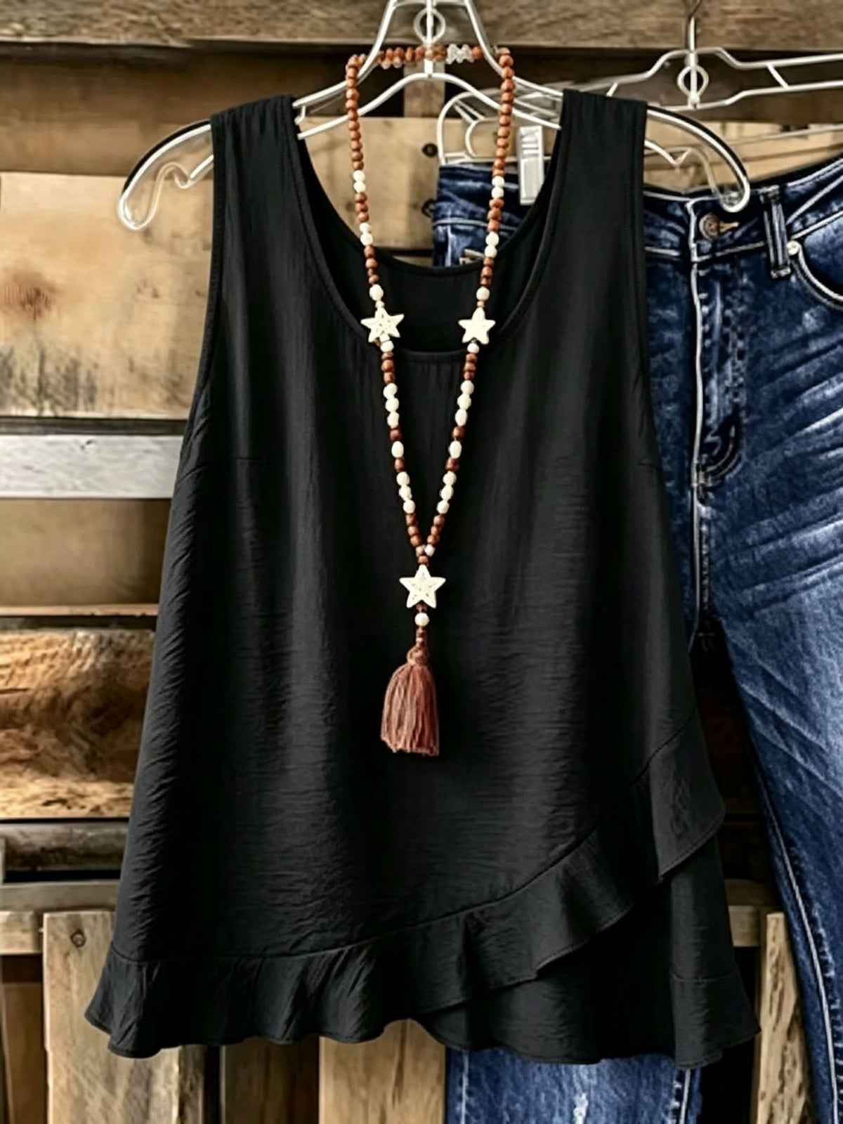 Women's Summer Solid Color Casual Sleeveless Fake Blouse