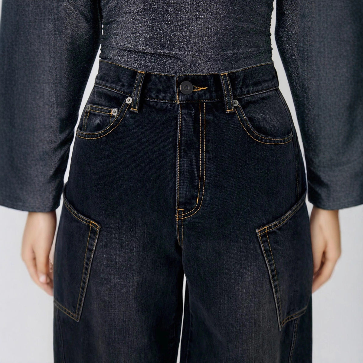Women's Autumn Retro Washed Tooling Style Antique Finish Women's Jeans