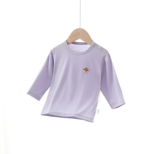 Women's & Men's Summer Thin Shoulder Button Tops Toddler Class Children's T-shirt