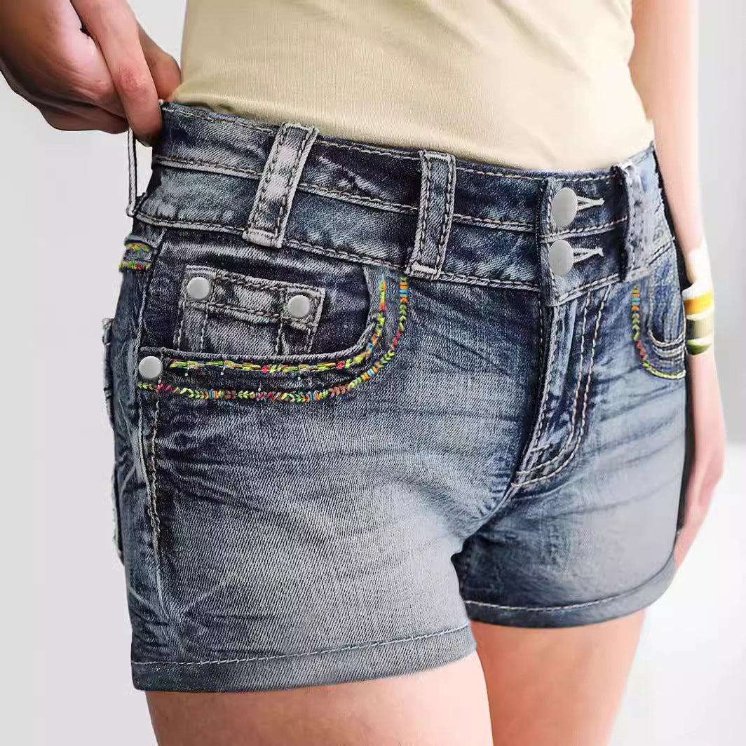 Creative Charming Women's Embroidered Denim Hot Women's Jeans