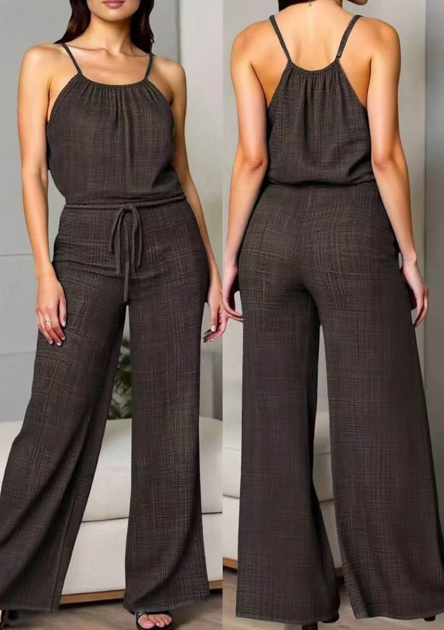Texture Sling Cinched Drawstring Design Drape Fashion Casual Suit