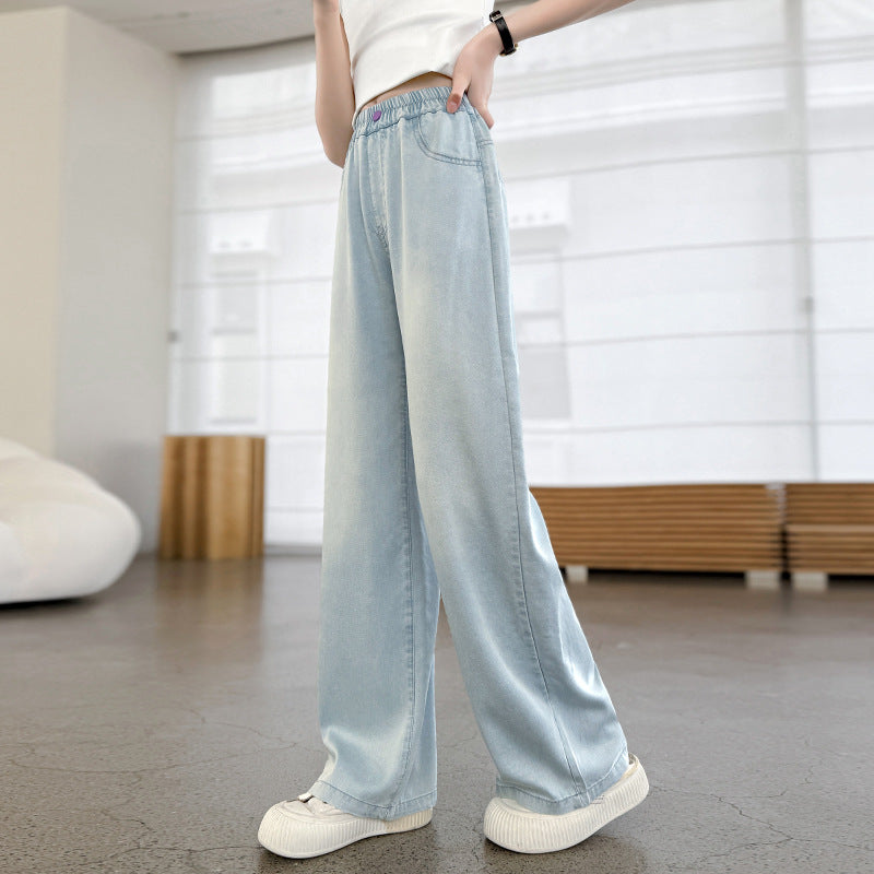Children's Trousers Summer Middle Big Denim Blue Children's Pants