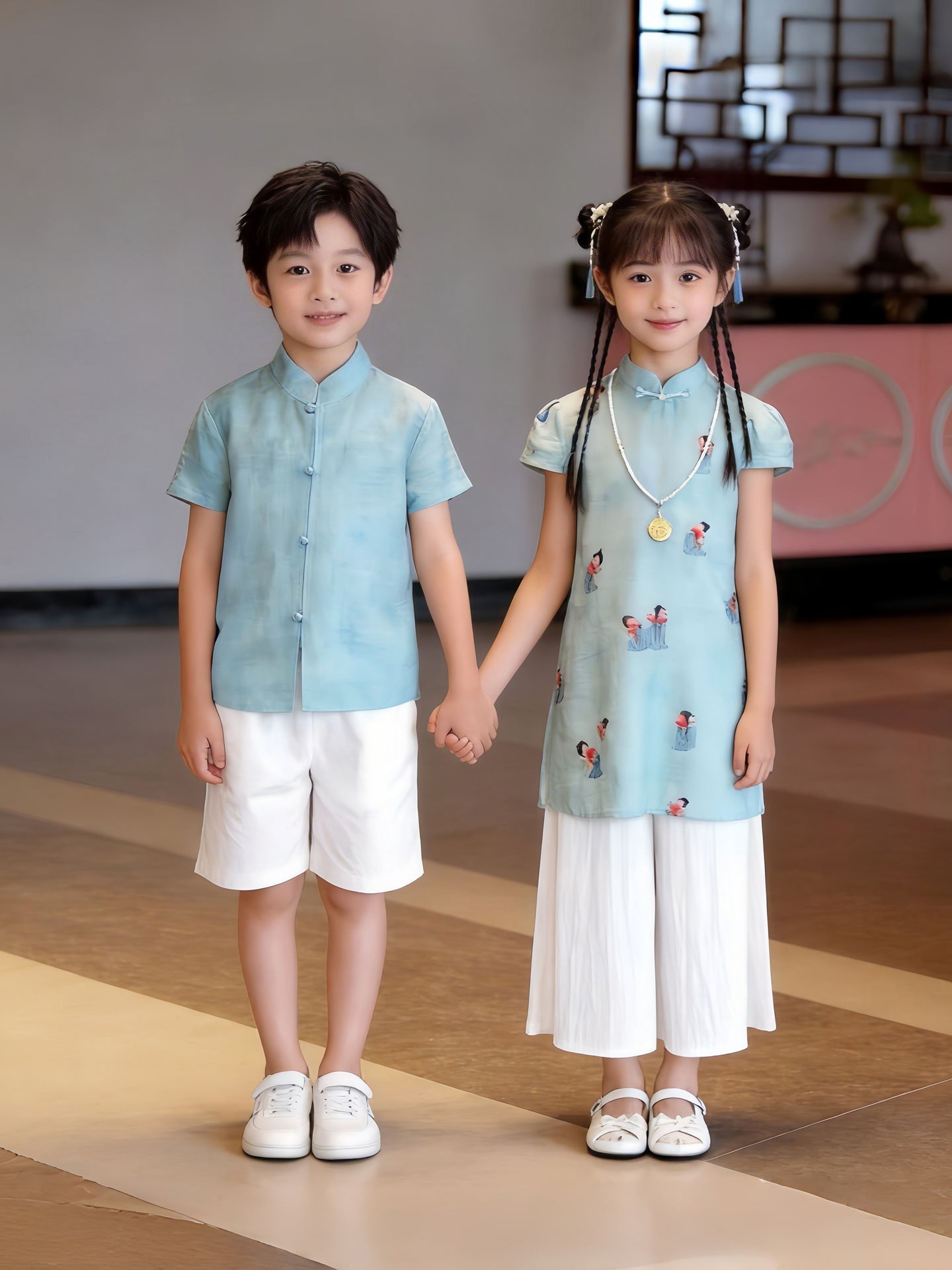 Children's Wear Suit Improved Cheongsam Ancient Tang Parent-child Outfit